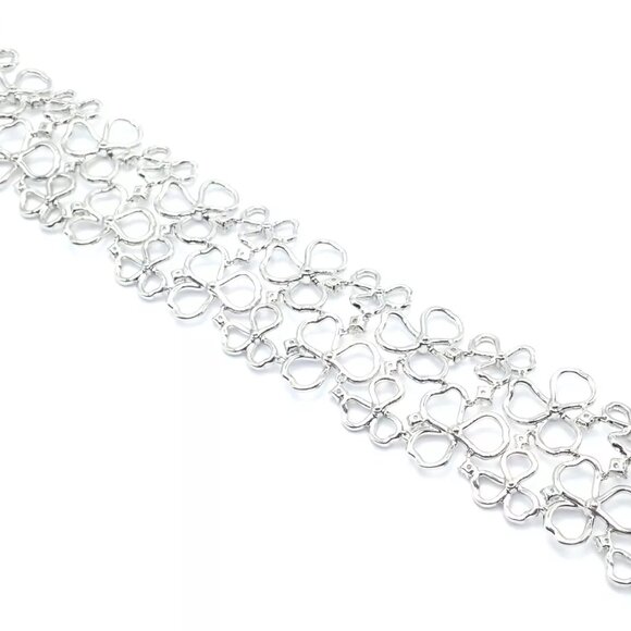Authentic! Tiffany & Co Paper Flowers Platinum Diamond Wide Bracelet - Picture 9 of 10